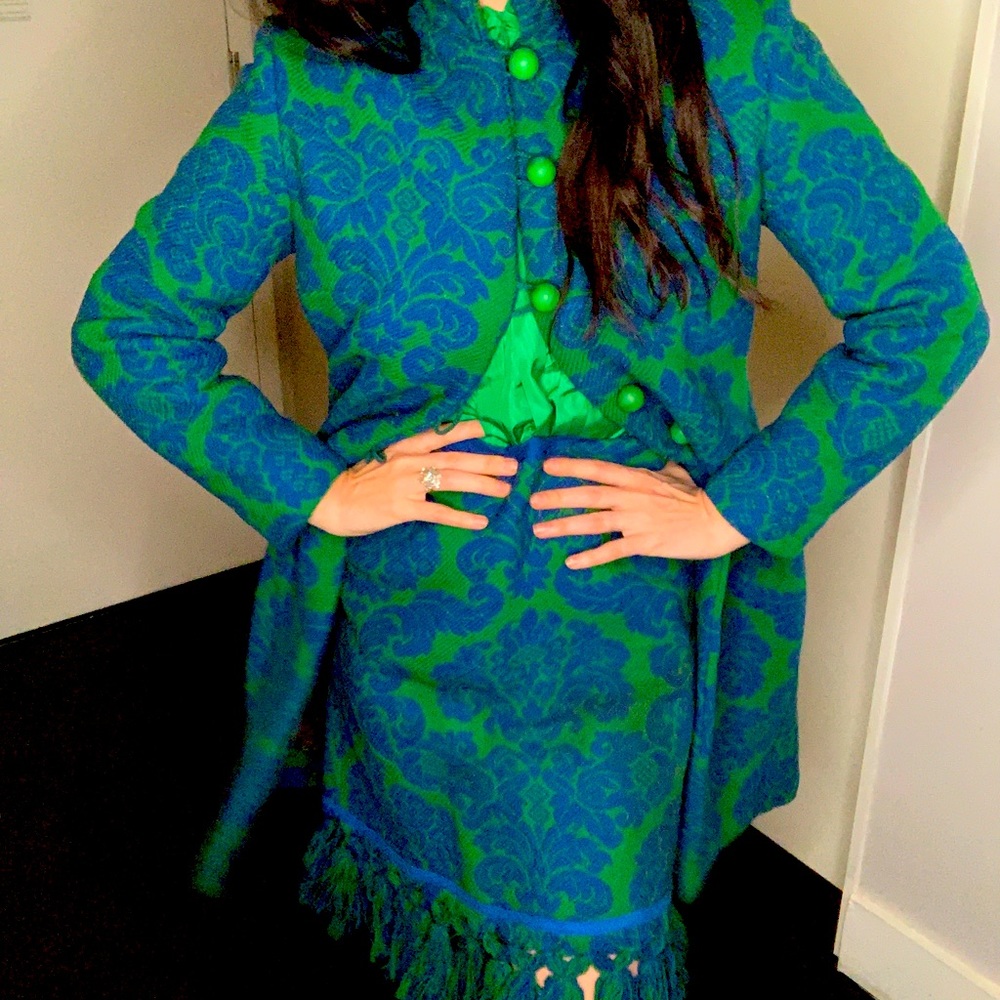 Extraordinary Vintage Tapestry Jacket Suit Set
